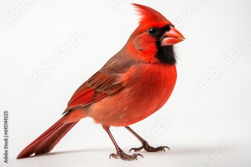 Close-up studio portrait of Northern Cardinal Cardinalis bird. Blank for design © top images