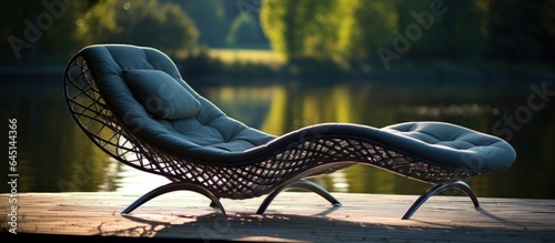 Photographie Outdoor chaise longue providing relaxation in nature