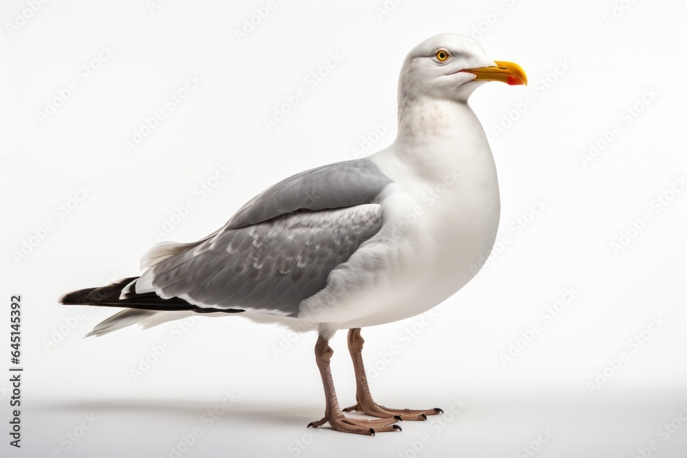 Fototapeta premium seagull, blank for design. Bird close-up. Background with place for text