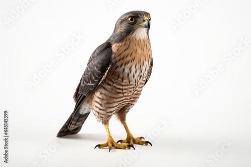 Sharp-shinned Hawk Accipiter striatus, blank for design. Bird close-up. Background with place for text