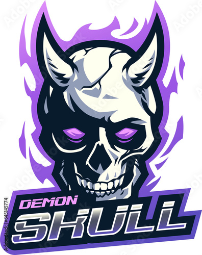Demon skull mascot