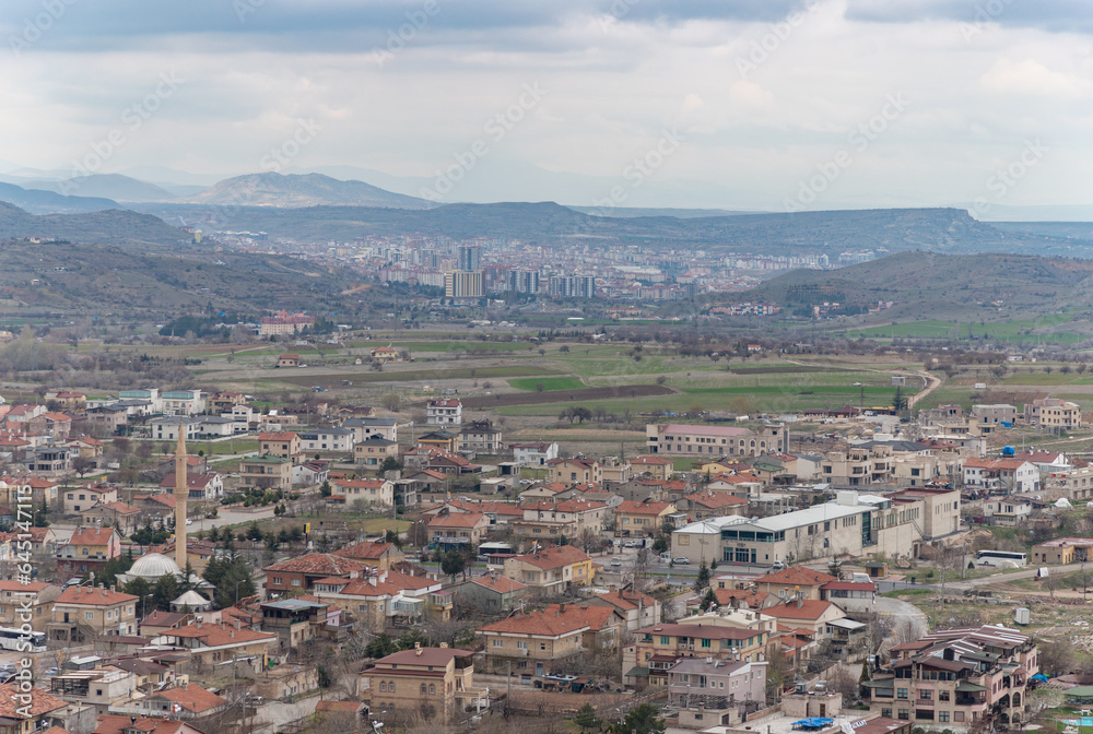 Uchisar Town and Nevsehir City in Cappadocia