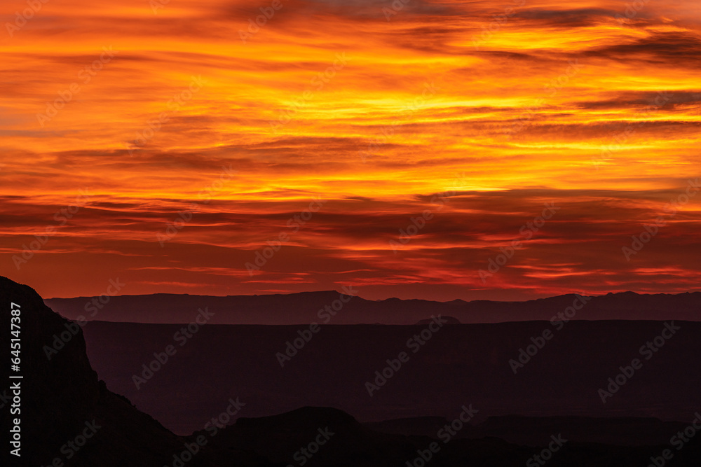Sunset Creates A Fire In The Sky Over Big Bend