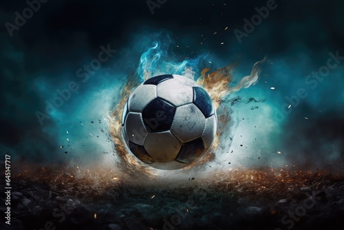 Moving soccer and football in a colorful background © Creative Clicks