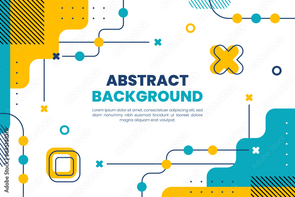 Abstract minimal background with memphis geometry style for presentation, wallpaper or website