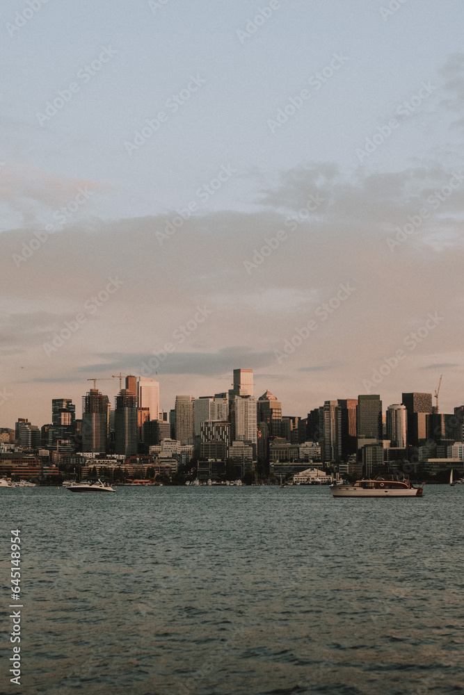 Seattle city skyline from across Lake Union