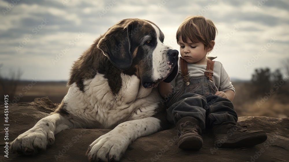 child and dog