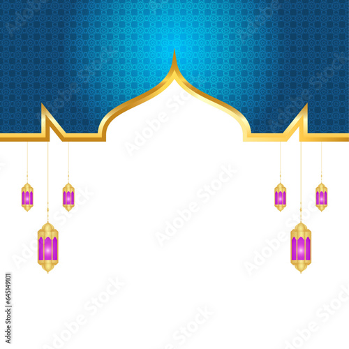 Islamic festival twibbon arabesque ramadan kareem or gold shape frame milad un nabi transparent background photo