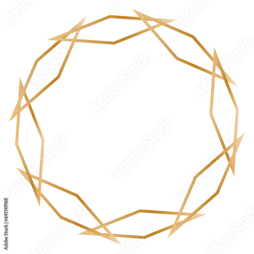 Golden islamic pattern frame design concept clipart photo