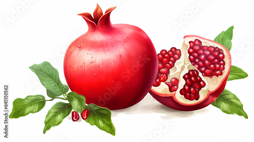 hand drawn cartoon fresh red pomegranate illustration 