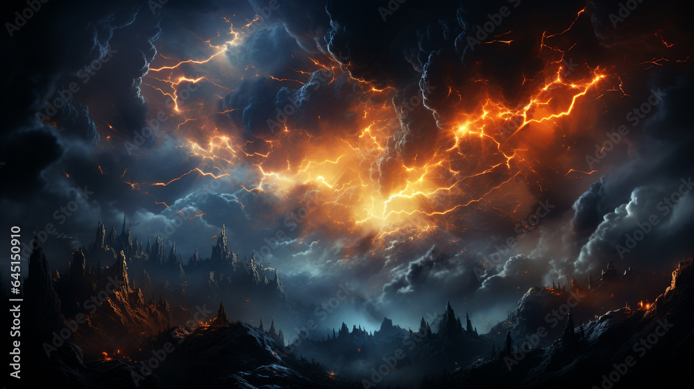 Background of lightning strikes above the clouds Background of lightning strikes above the clouds