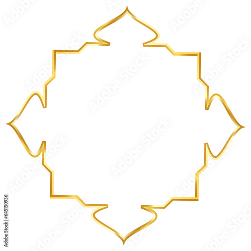 Golden islamic frame line art design concept clipart