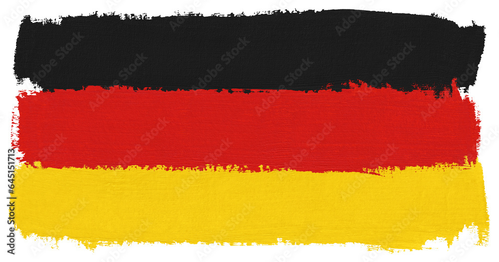Obraz premium Flag of Germany paint brush stroke texture isolated on transparent background
