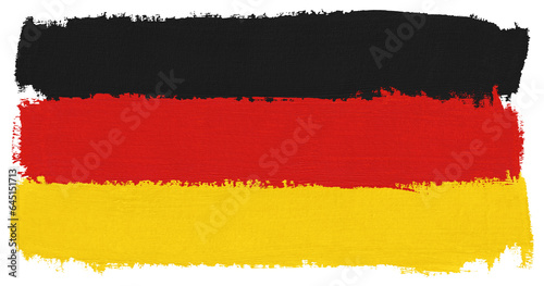 Flag of Germany paint brush stroke texture isolated on transparent background