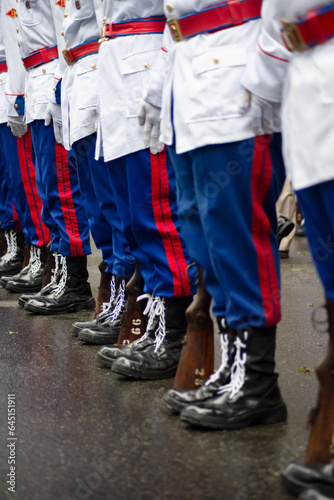 Students from the army military college are seen in formation during the Brazilian independence parade in the city of Salvador, Bahia.