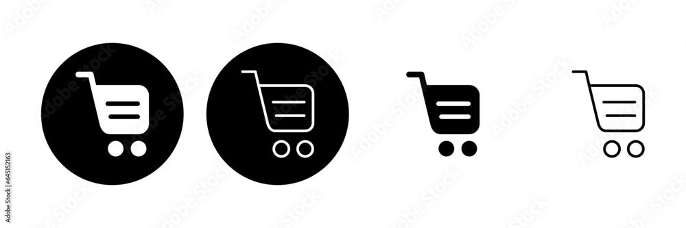 Shopping icon set. Shopping cart icon. Trolley icon vector Shopping icon set. Shopping cart icon. Trolley icon vector