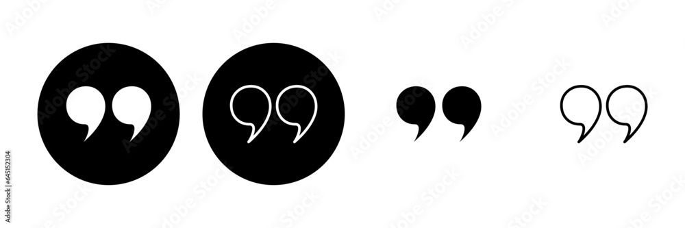 Quote icon set. Quotation mark symbol. Quote icon set. Quotation mark symbol.