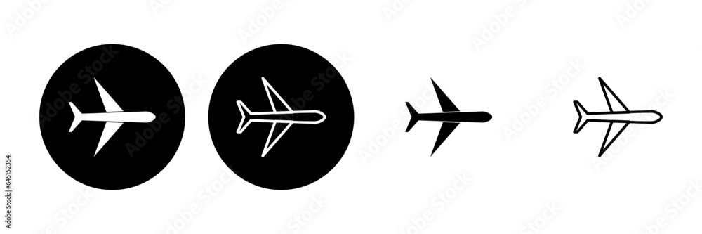 Plane icon set. Airplane icon vector. Flight transport symbol. Travel illustration. Holiday symbol Plane icon set. Airplane icon vector. Flight transport symbol. Travel illustration. Holiday symbol