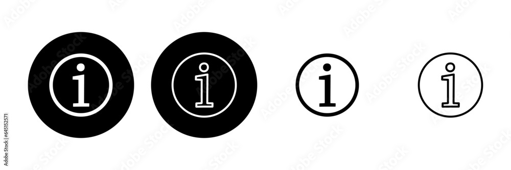 Info sign icon set. about us icon vector. Faq icon Info sign icon set. about us icon vector. Faq icon