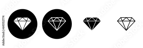 Diamond icon set. diamond gems vector icon.