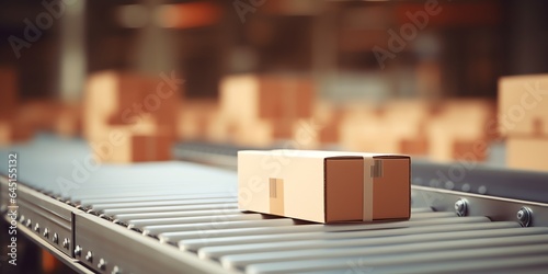Empty carton box on conveyor
