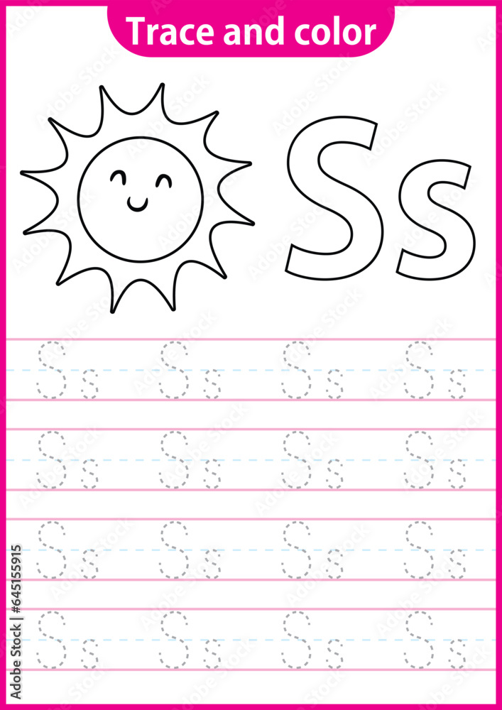 English writing worksheet for kg writing practice activity for children. Handwriting exercise for kids - Printable worksheet.
