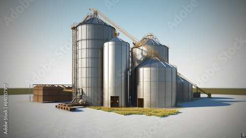 grain silos in the field