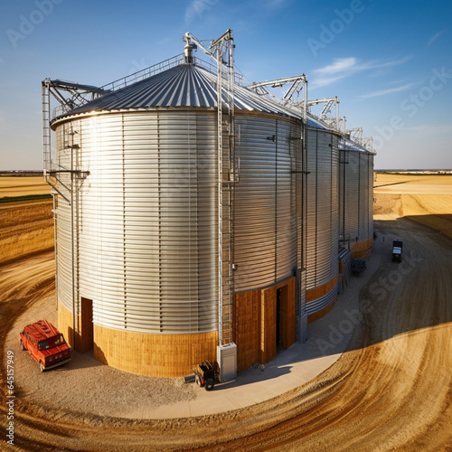 grain silos in the field