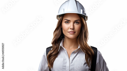 portrait of a woman wearing a helmet