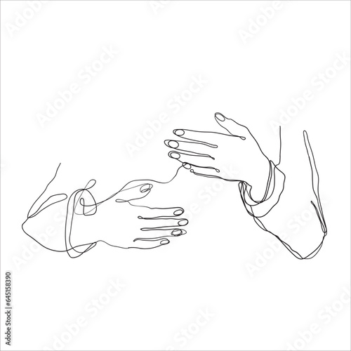 continuous line drawing person with hug gesture illustration vector