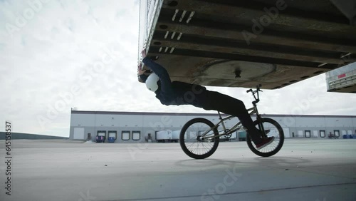 Fun Bike Parkour Trick... then fall photo