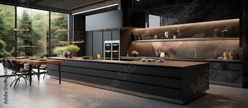 This contemporary kitchen exudes style.