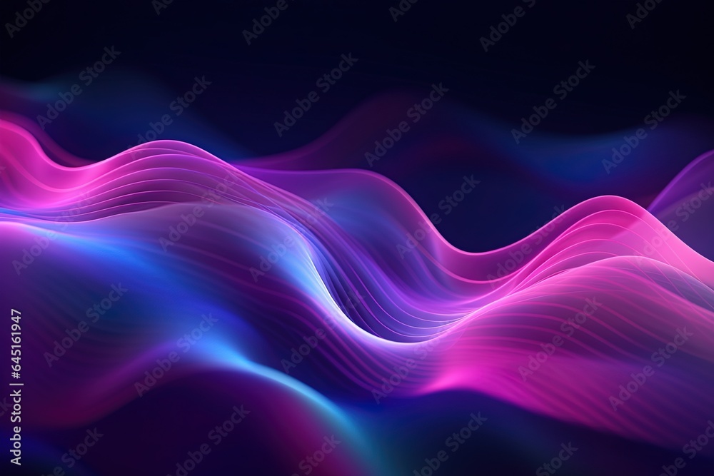 Obraz premium abstract futuristic background with pink blue glowing neon moving high speed wave lines and bokeh lights. Data transfer concept Fantastic wallpaper