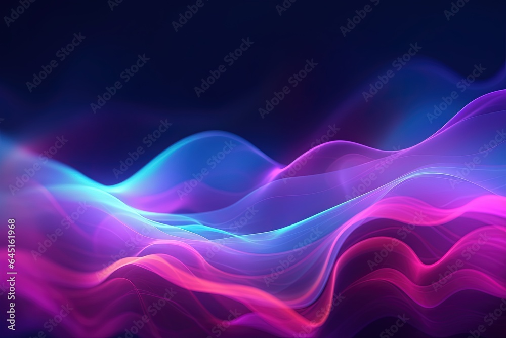 Obraz premium abstract futuristic background with pink blue glowing neon moving high speed wave lines and bokeh lights. Data transfer concept Fantastic wallpaper