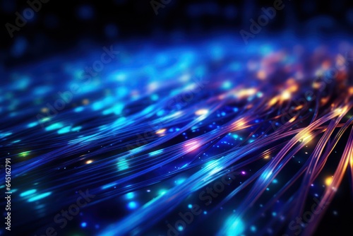 Abstract Vibrant Fiber Optics Colorful Technological Background