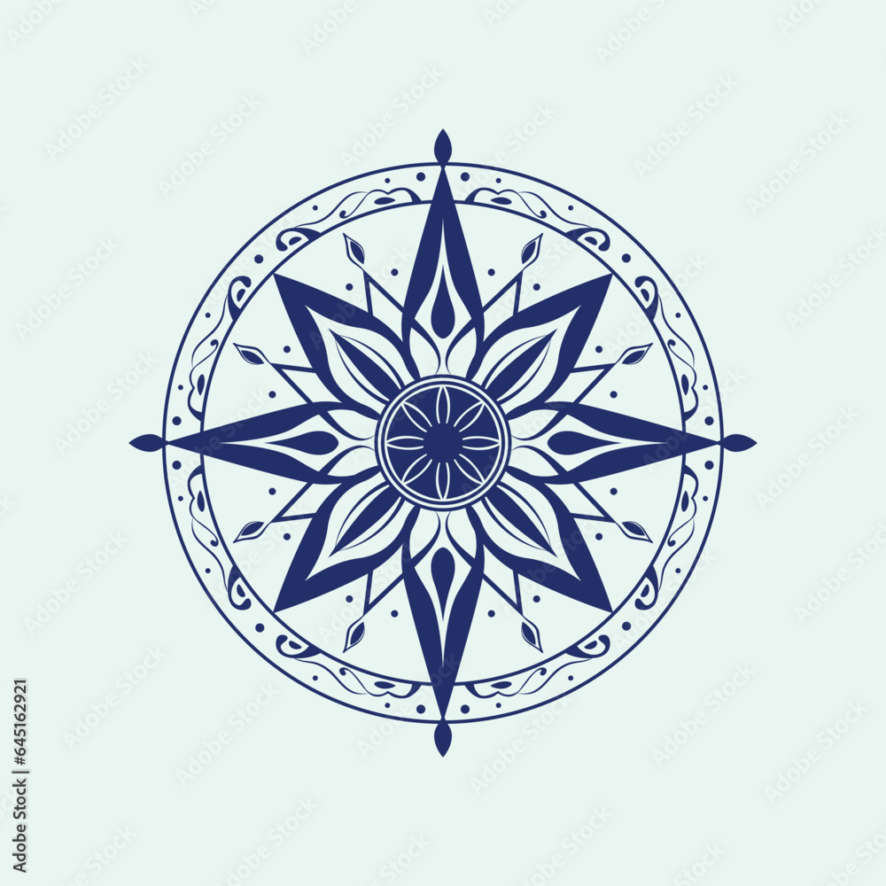 Abstract Star Compass Emblem Vector - Navigating Creative Possibilities with Intriguing Design