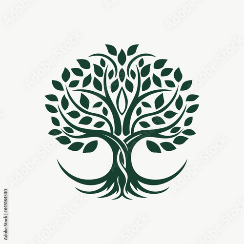 Life Tree Emblem Vector - Symbolizing Growth, Renewal, and Natural Beauty in Artistic Form