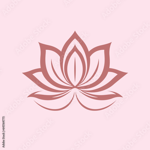 Abstract Lotus Flower Icon Vector - Symbol of Purity and Serenity in Artistic Simplicity