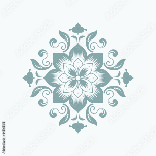 Detailed floral mandala emblem vector, blending nature-inspired elements and intricate symmetry for a sophisticated and serene look.