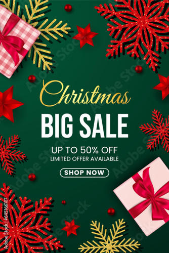 Christmas sale promotion vector template