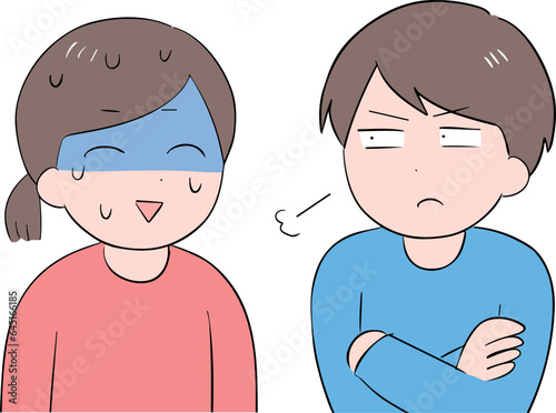 怒っている男性と焦っている女性