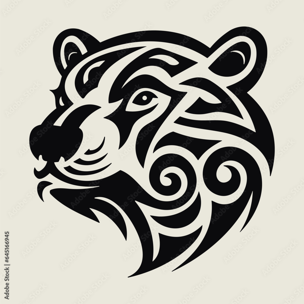 Bear Head In Celtic Symbol Flat Bear Head In Celtic Symbol Flat
