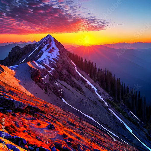 A Beautiful Mountain Sunset