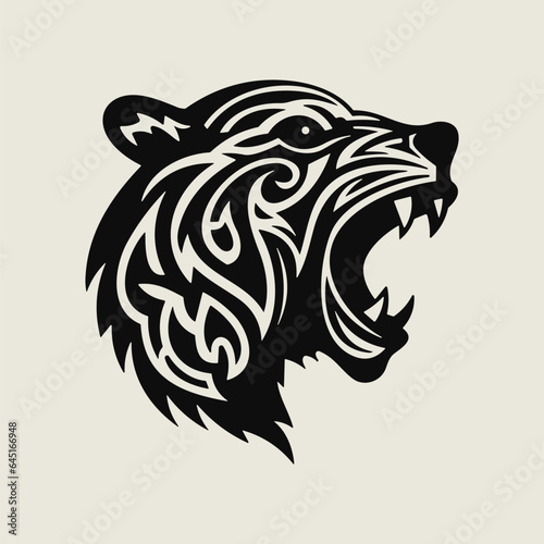 Bear Head In Celtic Symbol Flat