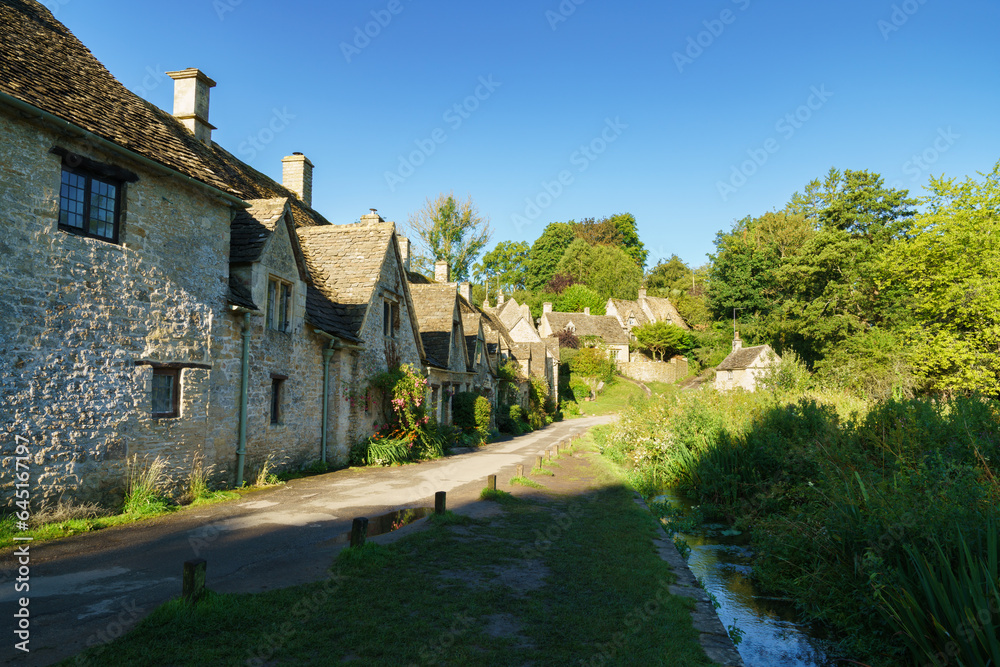 Arlington Row of Bibury village built in 1380 as a monastic wool store