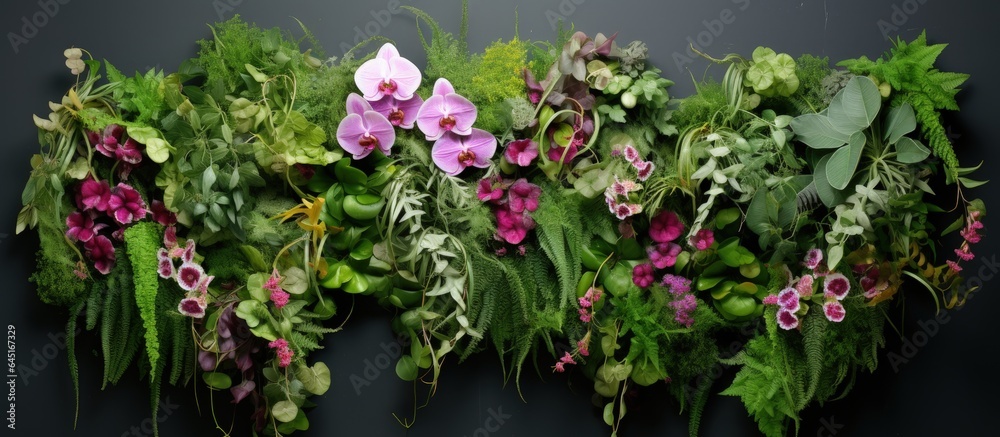 Vertical garden decor with flower pots for interior. Vertical garden decor with flower pots for interior.