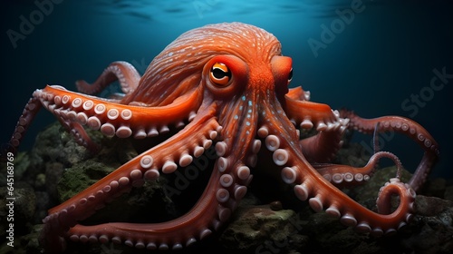 Octopus in the water Generative AI © Jonatas