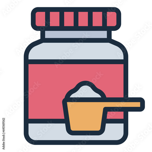 Whey or protein powder filled line icon