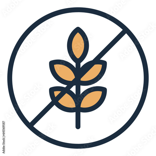 Gluten Free Food filled line icon