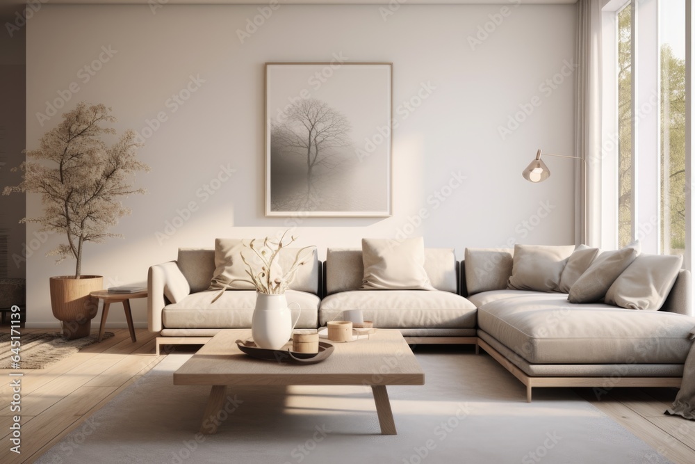 Cozy living room in a modern nordic designed home with plenty of natural light Cozy living room in a modern nordic designed home with plenty of natural light